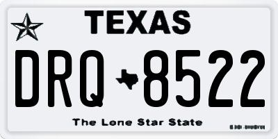 TX license plate DRQ8522