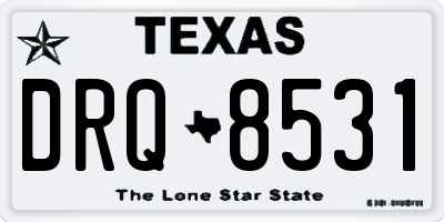 TX license plate DRQ8531