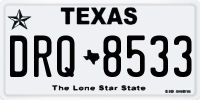 TX license plate DRQ8533