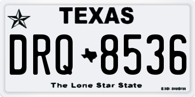 TX license plate DRQ8536