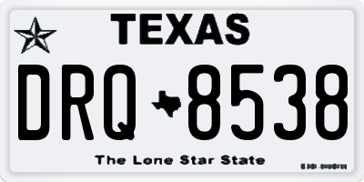 TX license plate DRQ8538