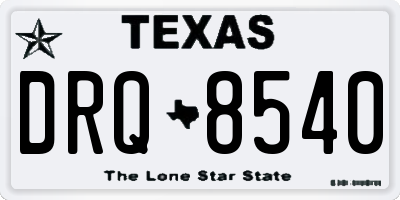 TX license plate DRQ8540