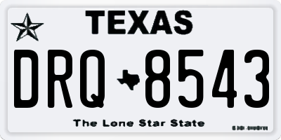 TX license plate DRQ8543