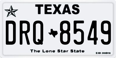 TX license plate DRQ8549