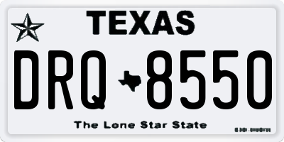 TX license plate DRQ8550