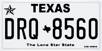 TX license plate DRQ8560