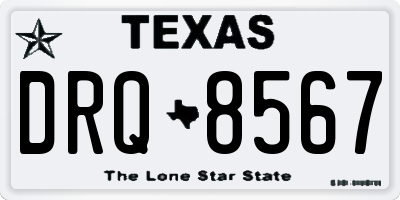 TX license plate DRQ8567