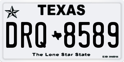 TX license plate DRQ8589