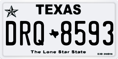 TX license plate DRQ8593