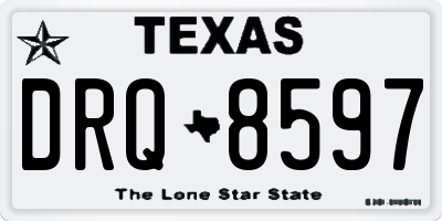 TX license plate DRQ8597
