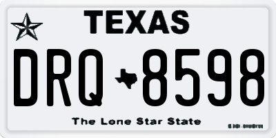 TX license plate DRQ8598