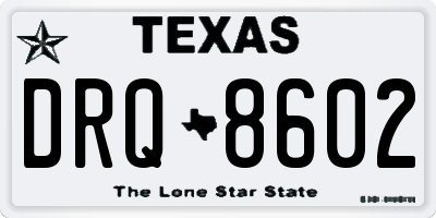 TX license plate DRQ8602