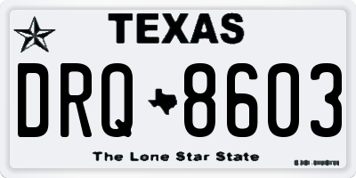 TX license plate DRQ8603