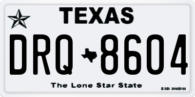 TX license plate DRQ8604
