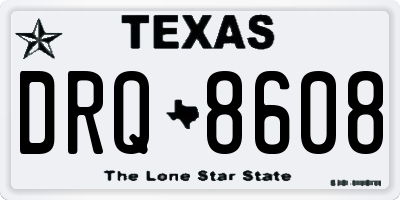 TX license plate DRQ8608