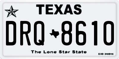 TX license plate DRQ8610