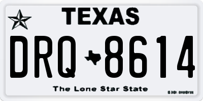 TX license plate DRQ8614