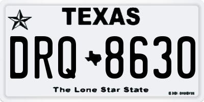 TX license plate DRQ8630