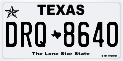 TX license plate DRQ8640