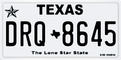 TX license plate DRQ8645