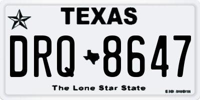 TX license plate DRQ8647