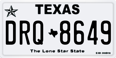 TX license plate DRQ8649