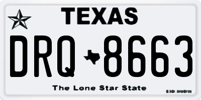 TX license plate DRQ8663