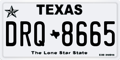 TX license plate DRQ8665