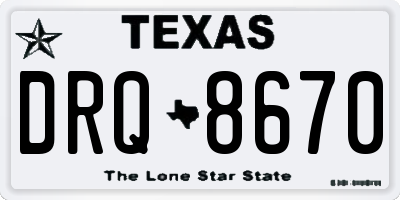 TX license plate DRQ8670