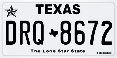 TX license plate DRQ8672