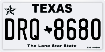 TX license plate DRQ8680