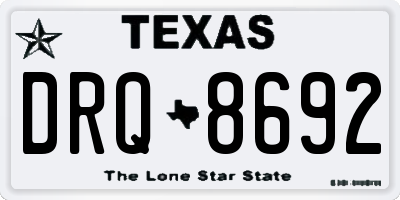 TX license plate DRQ8692