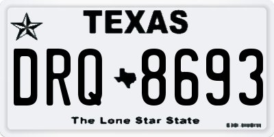 TX license plate DRQ8693