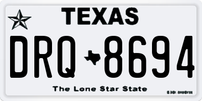 TX license plate DRQ8694