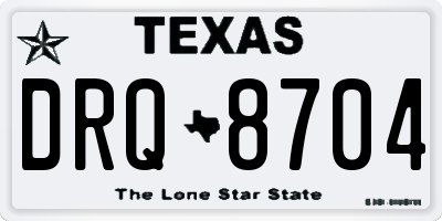 TX license plate DRQ8704