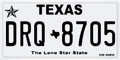 TX license plate DRQ8705