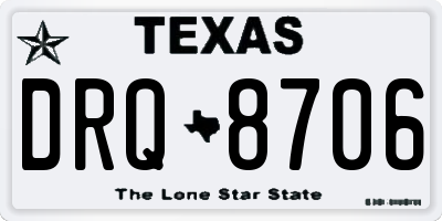 TX license plate DRQ8706