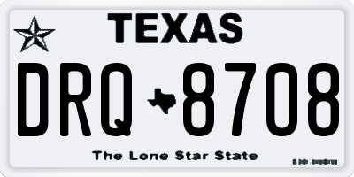 TX license plate DRQ8708