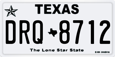 TX license plate DRQ8712