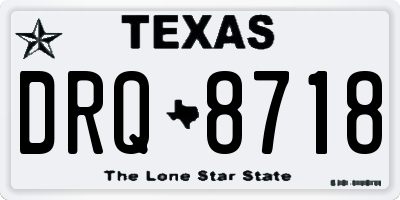 TX license plate DRQ8718