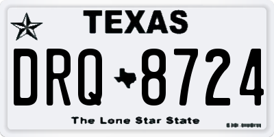 TX license plate DRQ8724