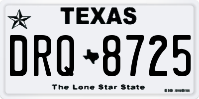 TX license plate DRQ8725