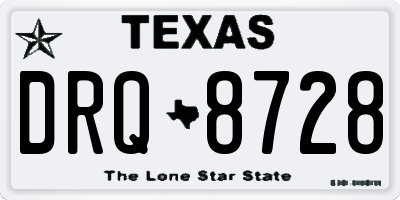 TX license plate DRQ8728