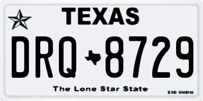 TX license plate DRQ8729