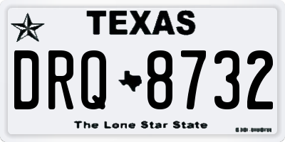 TX license plate DRQ8732