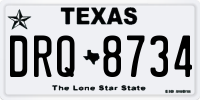 TX license plate DRQ8734