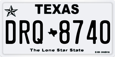 TX license plate DRQ8740
