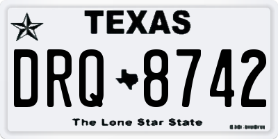 TX license plate DRQ8742