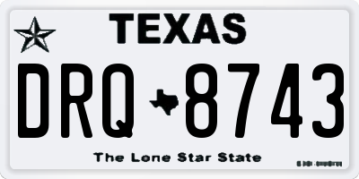 TX license plate DRQ8743