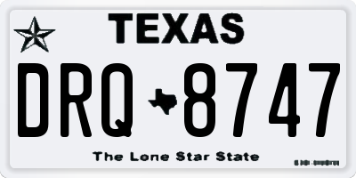 TX license plate DRQ8747
